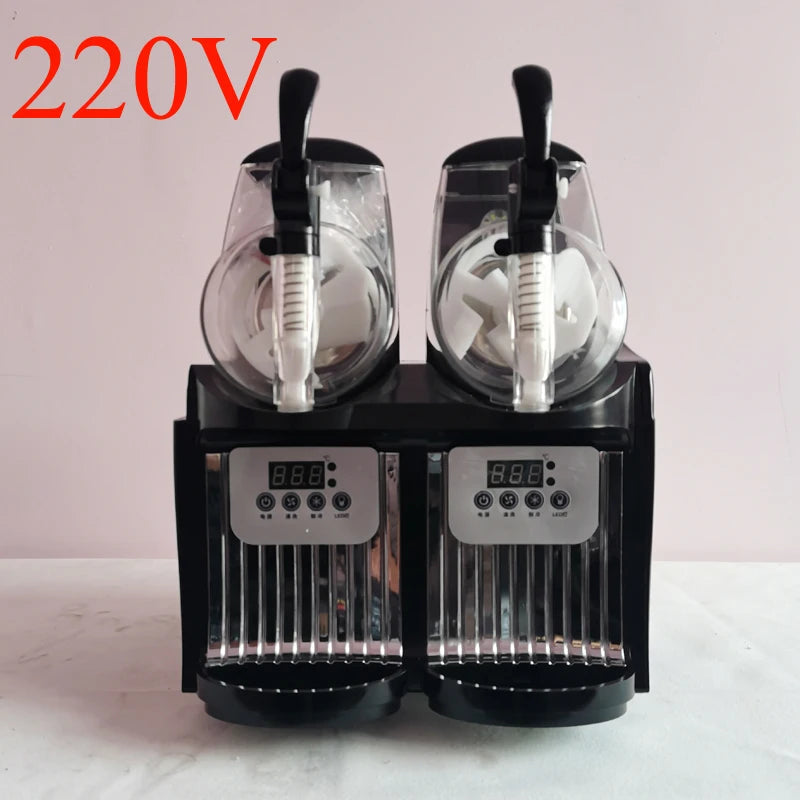 Double Tanks Slush Ice Machine Ice Cream Snow Smoothie Beverage Granita Maker Stainless Steel For Business Commercial