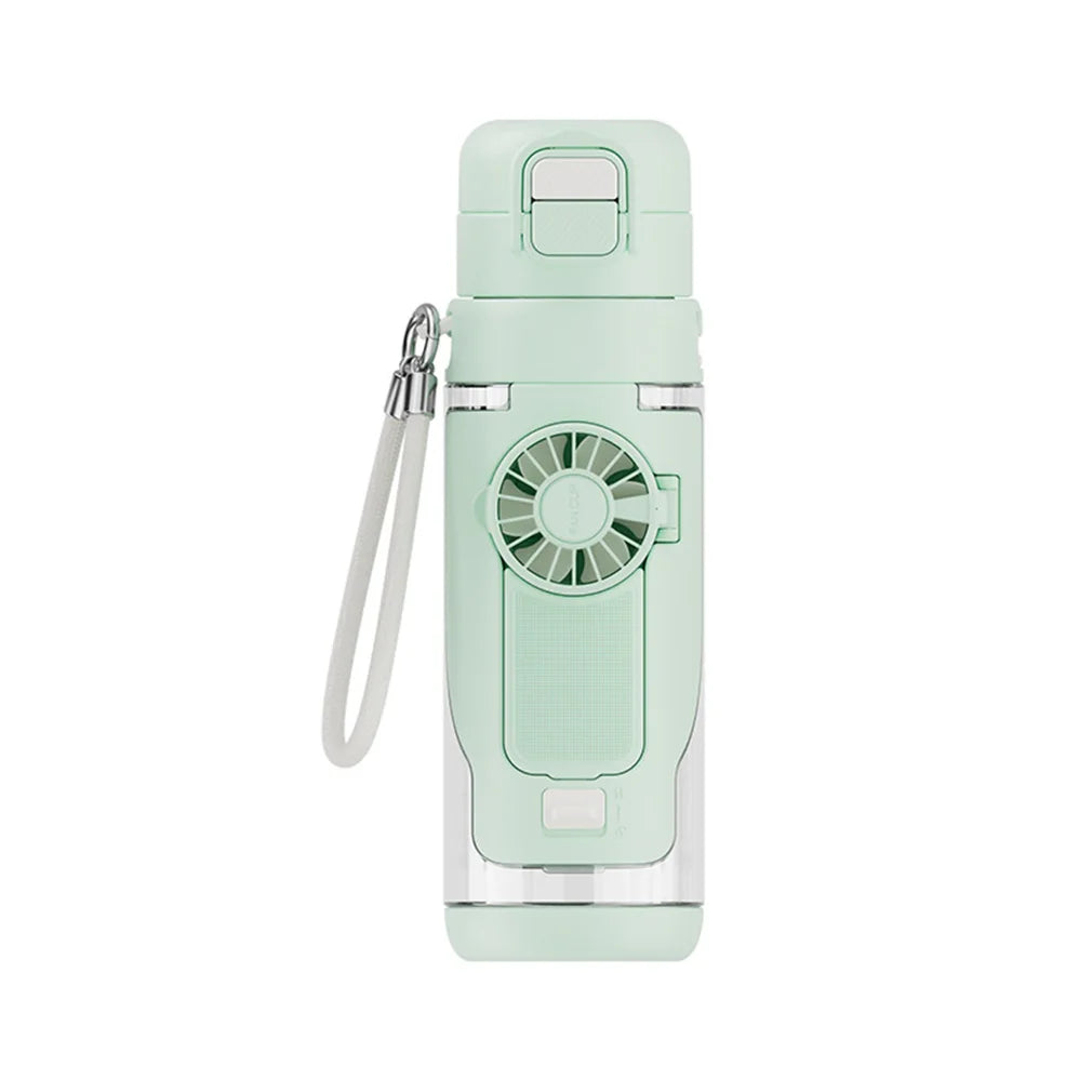 690ml Summer Hydration Fan Cup with 3 Speeds Cooling Sports Cup for Outdoor Gym Travel Rechargeable Water Bottle with Smart Fan