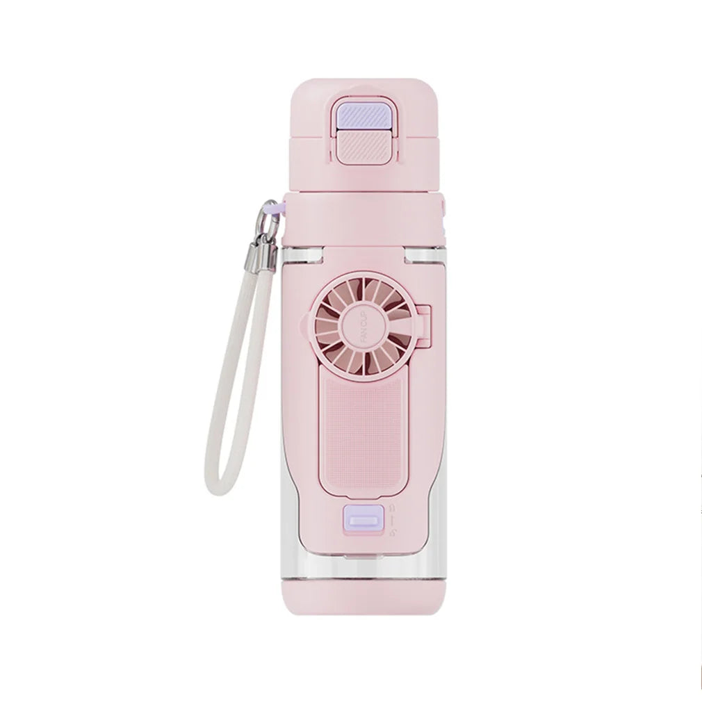 690ml Summer Hydration Fan Cup with 3 Speeds Cooling Sports Cup for Outdoor Gym Travel Rechargeable Water Bottle with Smart Fan