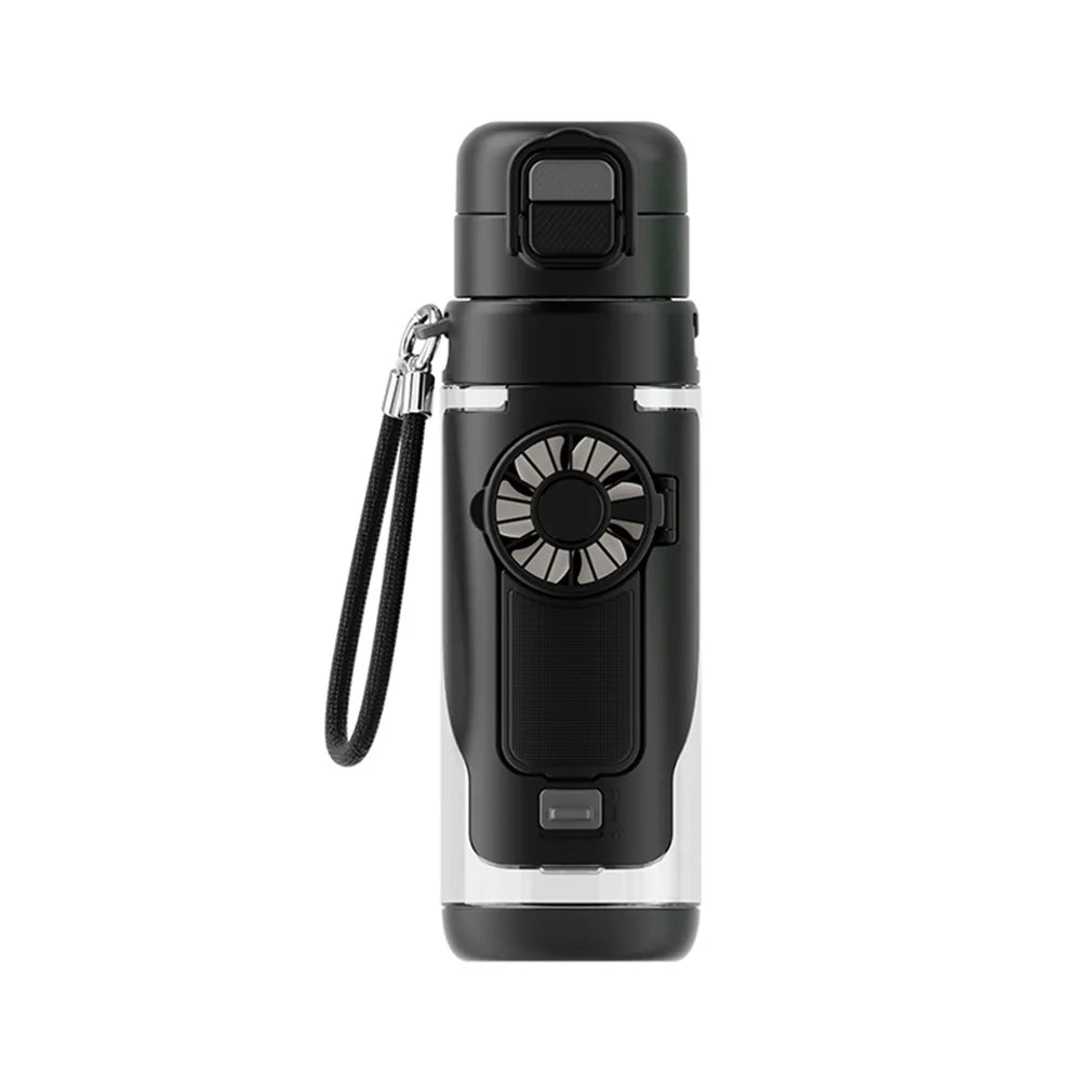 690ml Summer Hydration Fan Cup with 3 Speeds Cooling Sports Cup for Outdoor Gym Travel Rechargeable Water Bottle with Smart Fan