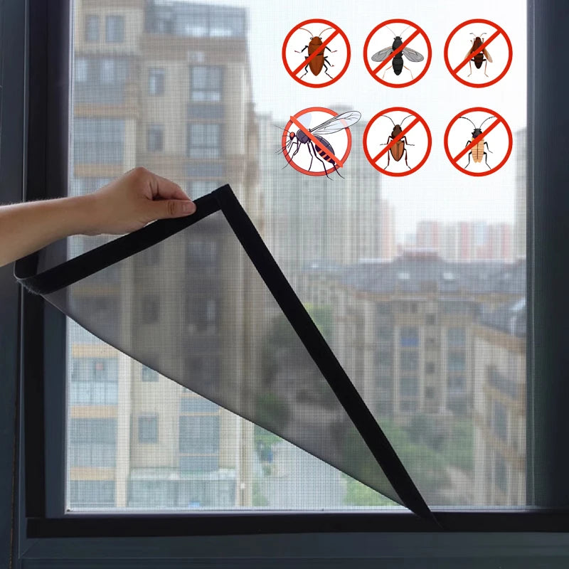 Black，Anti-mosquito window screen ，self adhesive window mosquito net summer insect proof door， mosquitonet for windows